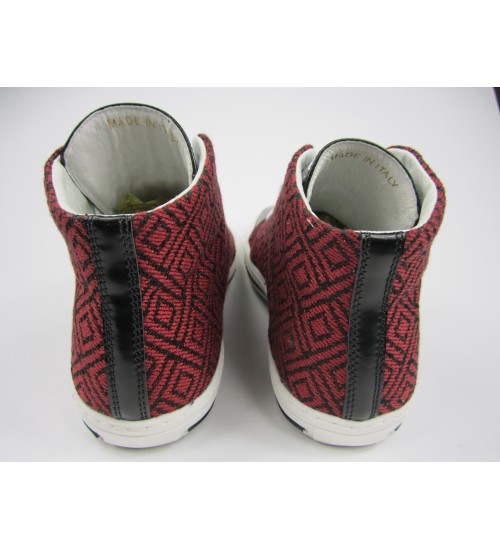 Deluxe handmade sneakers red&black designed.